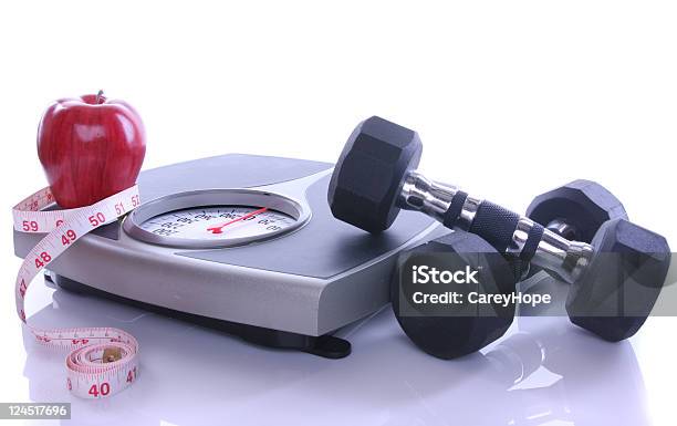 Diet Exercise And Weight Loss Stock Photo - Download Image Now - Apple - Fruit, Color Image, Dieting