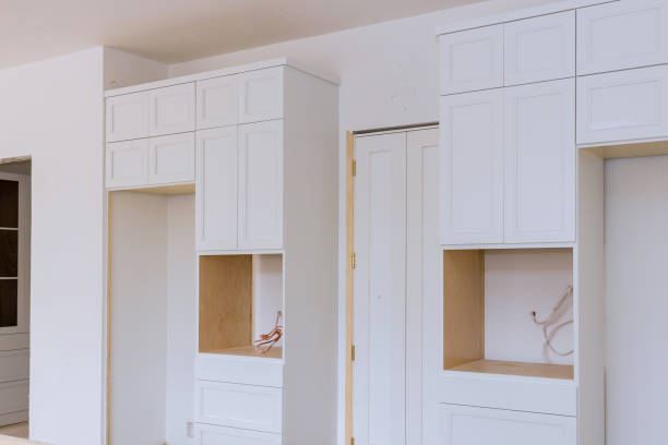 istock Kitchen in the process of assembling cabinets kitchen being remodeled. 1245178903