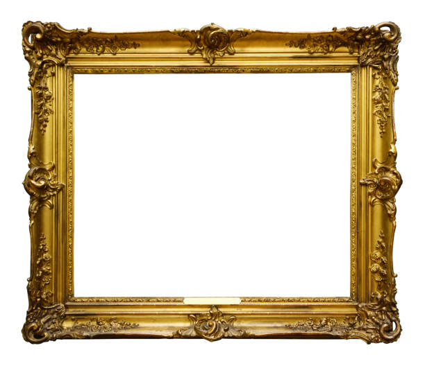 istock Picture wooden ornate frame for design on white isolated background 1245182041