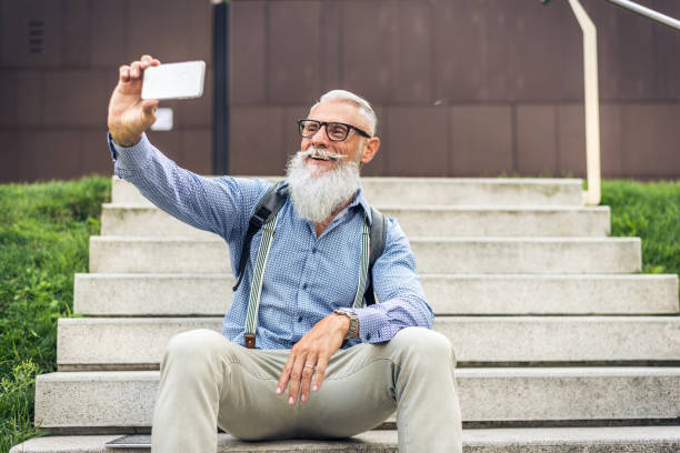 istock Senior hipster man portrait 1245226932