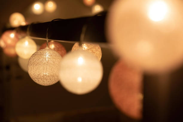 istock Bed canopy decorated with lights in montessori room 1245228509