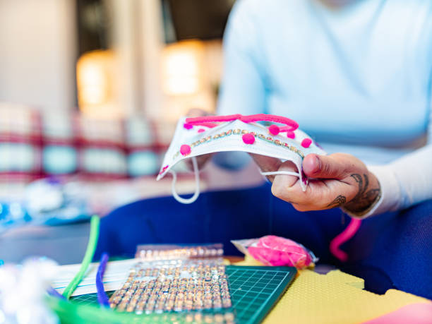 istock Young woman doing arts and craft 1245229601