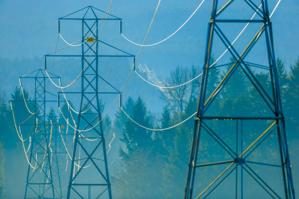 High tension power lines on Vancouver Island