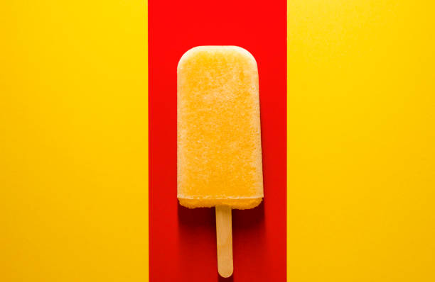 istock Mango ice cream popsicle top view. Homemade ice cream 1245237674