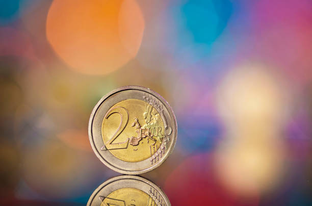 Coin with bokeh background stock photo