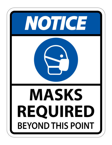 Notice Masks Required Beyond This Point Sign Isolate On White Background,Vector Illustration EPS.10 Notice Masks Required Beyond This Point Sign Isolate On White Background,Vector Illustration EPS.10 safety first stock illustrations