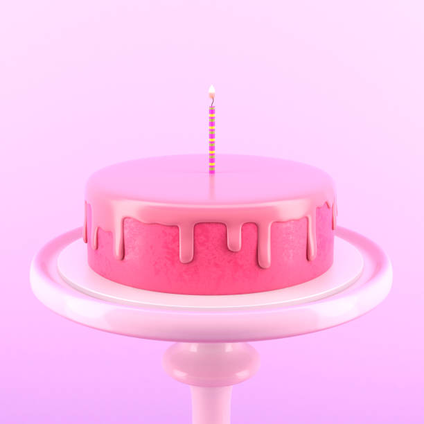istock Birthday cake with one candle 1245270889