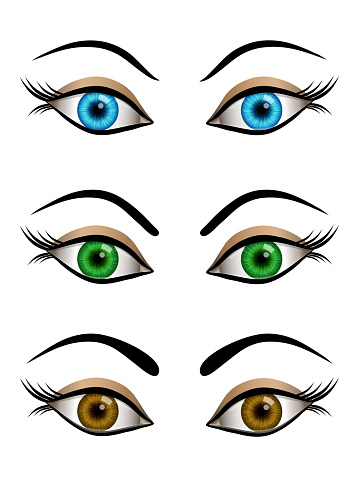Ilustración de Conjunto De Dibujos Animados Ojos Femeninos Azules Marrones  Y Verdes Colores y más Vectores Libres de Derechos de Delineador de ojos -  iStock