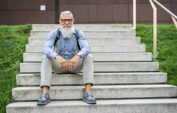 istock Senior hipster man portrait 1245287877