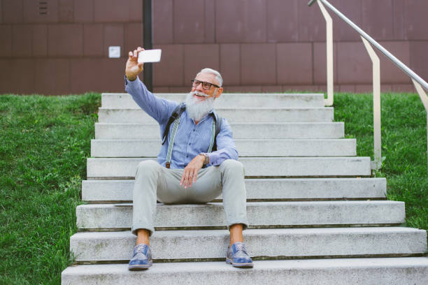 istock Senior hipster man portrait 1245291098