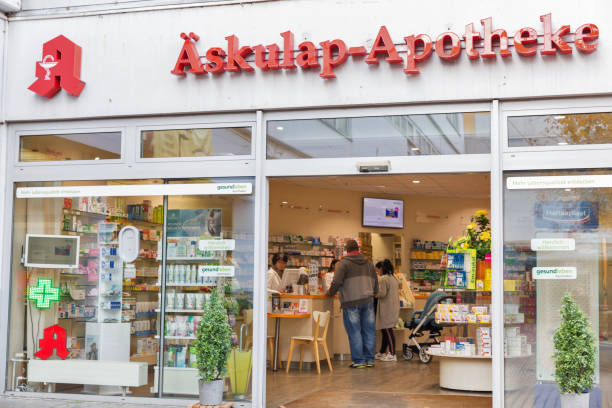 Healthy life Askulap pharmacy pharmacy in Berlin,. Germany. stock photo