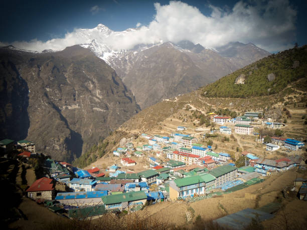 istock Sunset in Namche Bazar in Nepal 1245314294