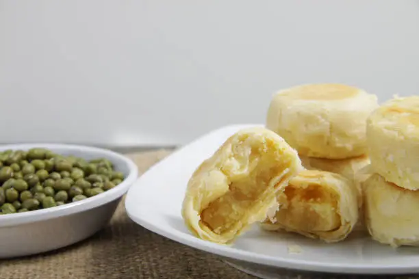 Bakpia, a typical sweet cake from Yogyakarta, Indonesia that made from mung beans