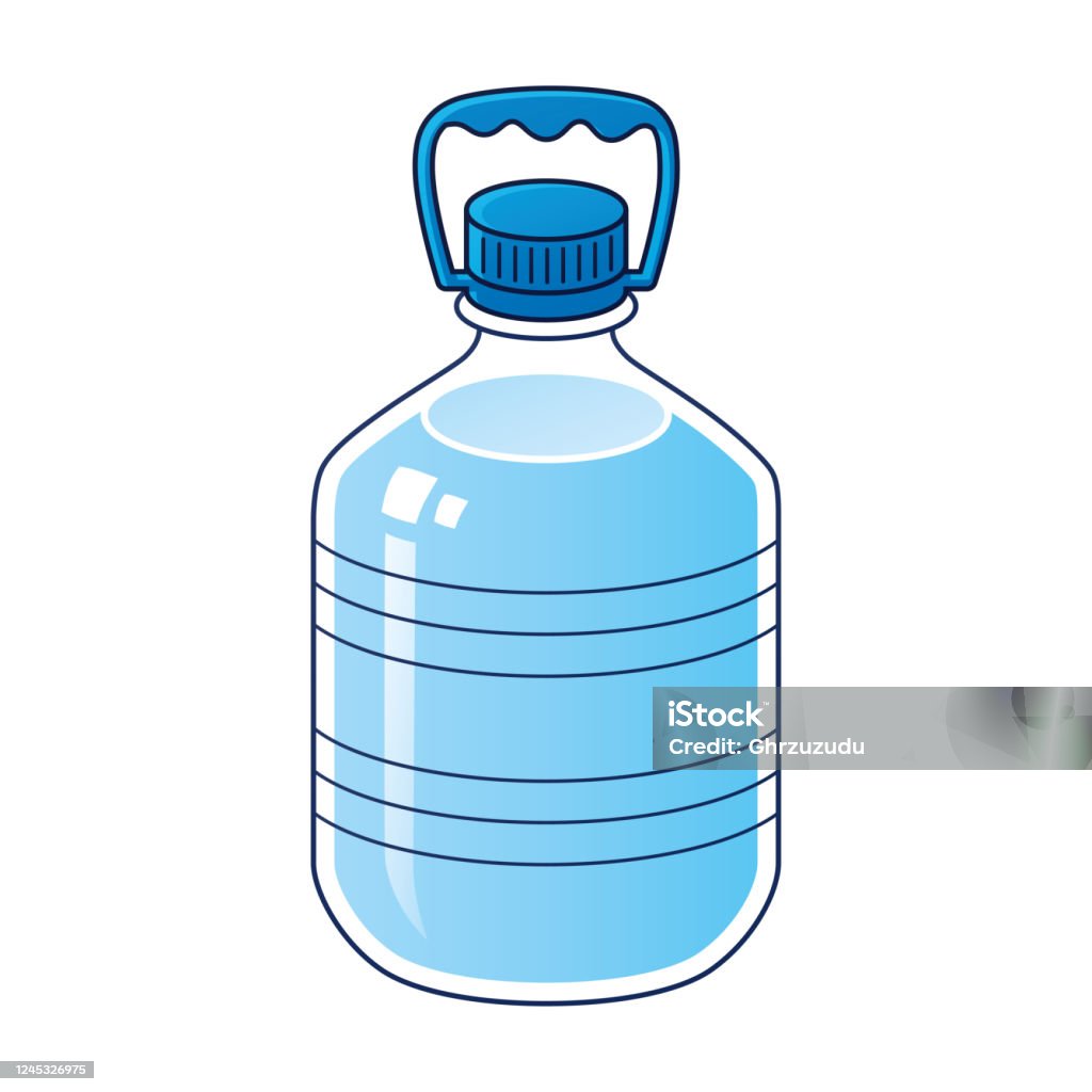 Big Water Bottle With Handle Stock Illustration - Download Image Now -  Barrel, Blue, Bottle - iStock