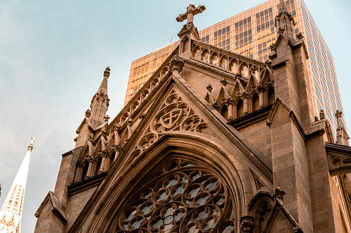 The architecture of Saint Patrick’s cathedral in New York.