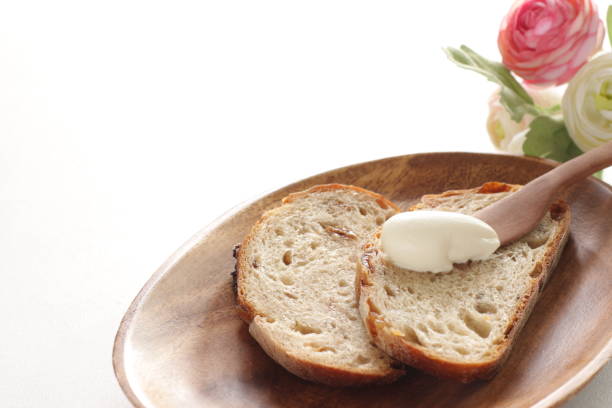 istock Cream cheese and French bread for comfort breakfast 1245399161