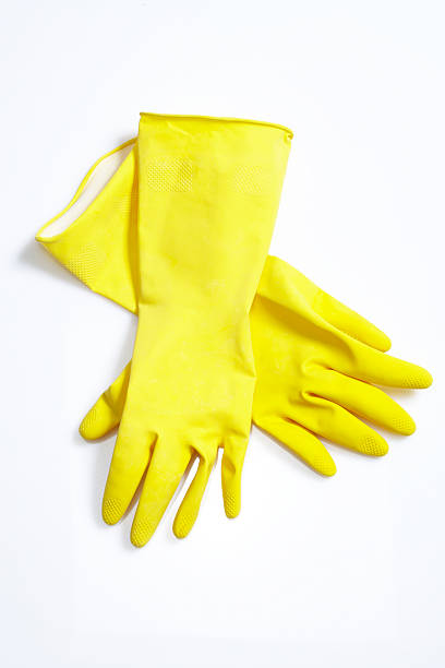 istock yellow cleaning gloves 124542288