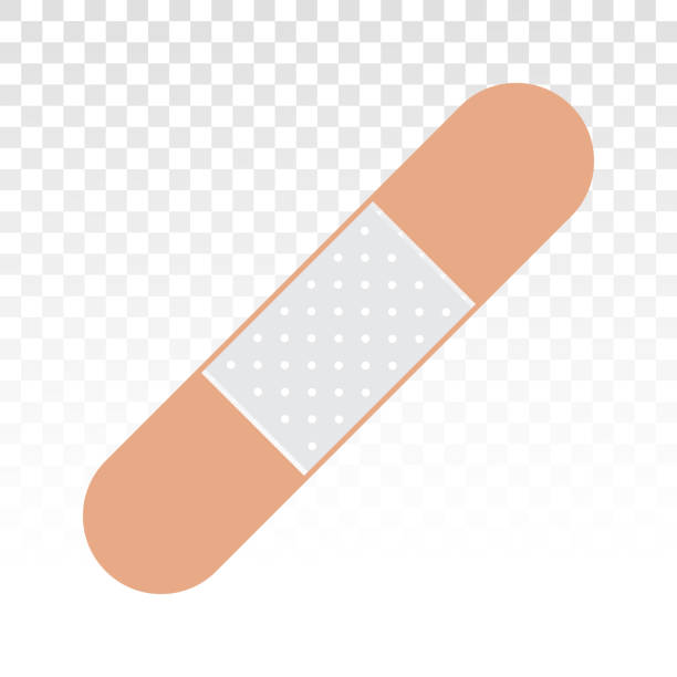 ilustrações de stock, clip art, desenhos animados e ícones de bandage or medical plaster flat icon for app and website - bandage wound first aid gauze