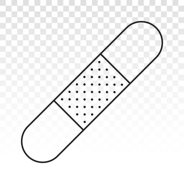 ilustrações de stock, clip art, desenhos animados e ícones de bandage or medical plaster flat icon for app and website - bandage wound first aid gauze