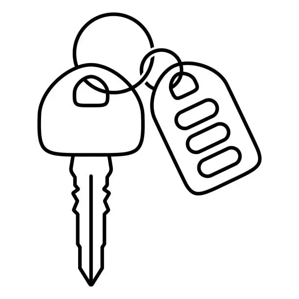 Vector illustration of Car key with automobile smart keys flat icon for apps and websites