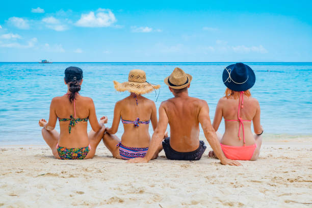 istock Friends at tropical beach 1245463847