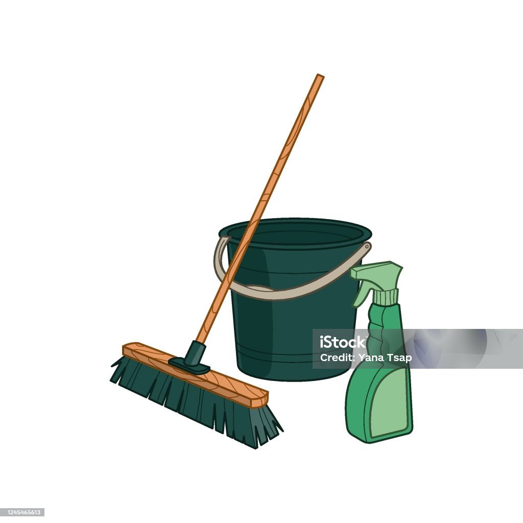 Broom Bucket Mop Spray Plunger Stock Illustration - Download Image