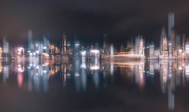 istock Abstract and horizontal Motion Hong Kong City Night; 1245471734