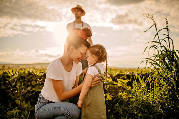 istock Kid helping to parents to pick stwarberries 1245489027