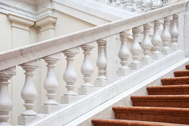 Red marble stairway 