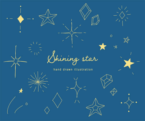 Set Of Illustration Of Shining Stars Stock Illustration - Download