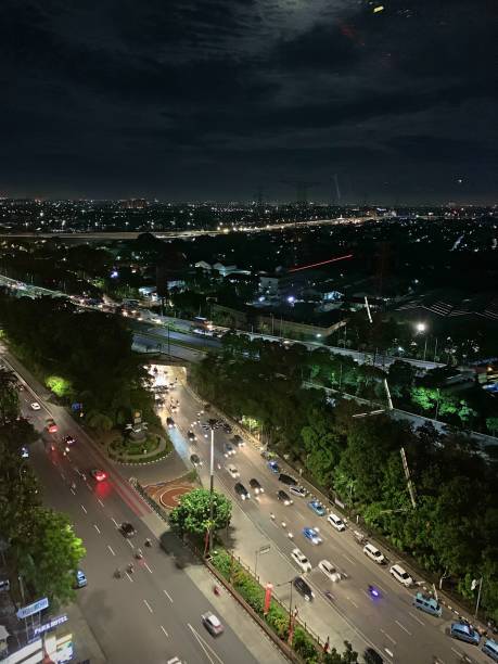 istock Night sight of crowded road 1245548361