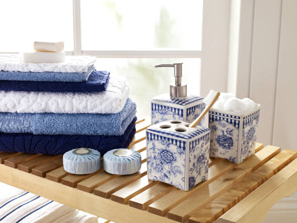 personal care items personal care items i n bathroom counter stone bench top view stock pictures, royalty-free photos & images
