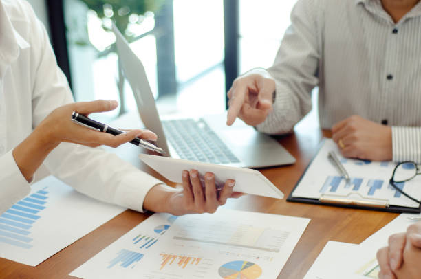 istock Business cooperation, Teamwork discussing a digital financial data in conference room. 1245602560
