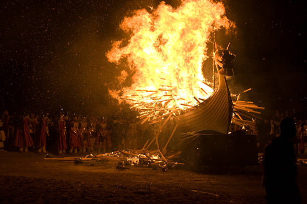 Nawet Helly Aa palenie statek Wikingów kuchennym – zdjęcie