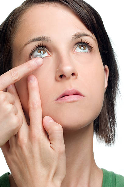 istock Girl with eye lens 124560384