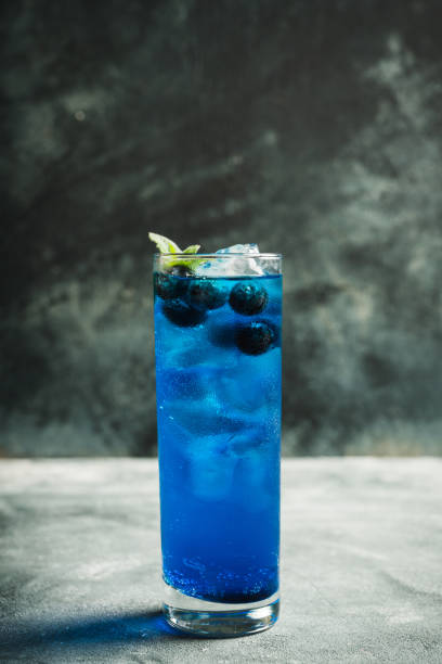 istock Colorful blueberry cocktail. Selective focus. 1245647076