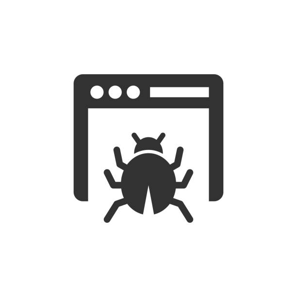 Malware icon Malware vector icon on white background debug stock illustrations