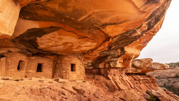 Iconic Fallen Roof Ruin in Road Canyon on Cedar Mesa in Bears Ears National Monument, Utah.