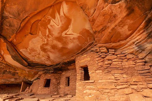 Iconic Fallen Roof Ruin in Road Canyon on Cedar Mesa in Bears Ears National Monument, Utah.