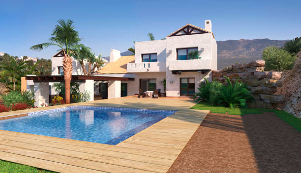 istock Building exterior in the outdoor 3d illustration 1245685497