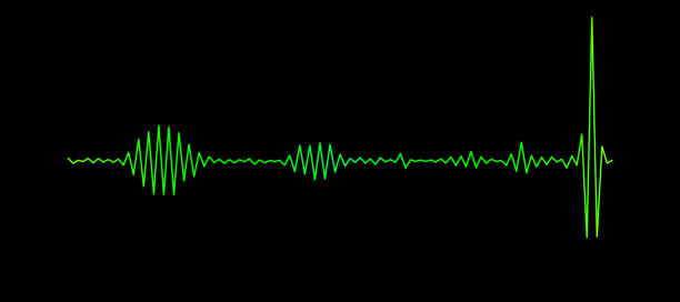 istock Modern sound wave equalizer on dark background.Abstract element for music design with equalizer. The dynamic line on a dark background 1245717956