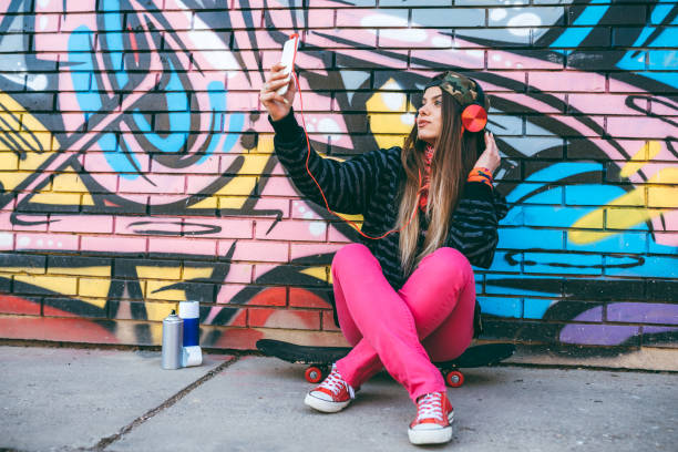 istock Selfies by the street art 1245720597