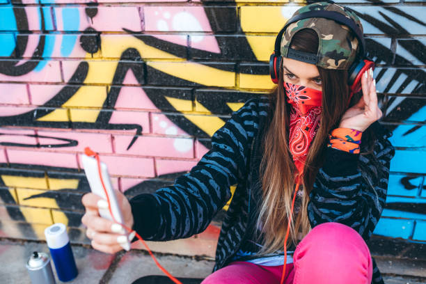 istock Selfies by the street art 1245721131