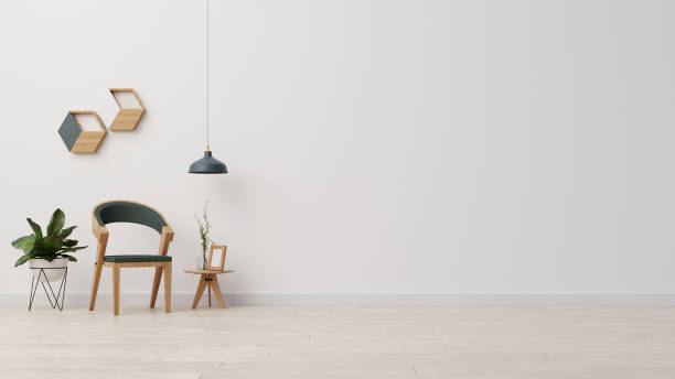 istock Interior poster mock up living room with colorful white sofa . 3D rendering. 1245727101