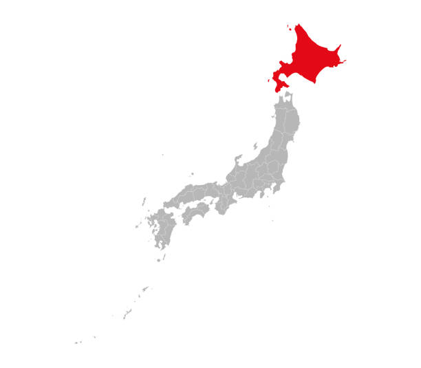 北海道の地図。日本の政治地図。 - 北海道点のイラスト素材／クリップアート素材／マンガ素材／アイコン素材