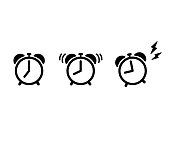 Alarm Clock Flat Vector Icon.