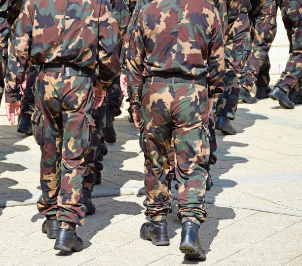 istock Soldiers standing in a row 1245791037