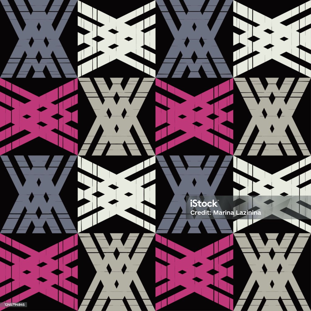 Geometric Hatching Pattern Seamless Pattern Geometry Design With Manual Hatching Stock ...