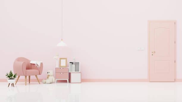 istock Interior poster mock up living room with colorful white sofa . 3D rendering. 1245797285
