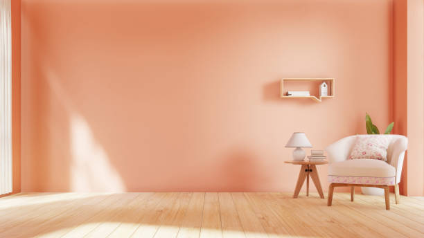 istock Interior poster mock up living room with colorful white sofa . 3D rendering. 1245816256